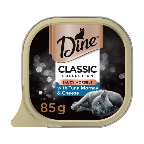 Dine Classic Collection Adult Wet Cat Food Saucy Morsels With Tuna & Cheese Tray | 85g