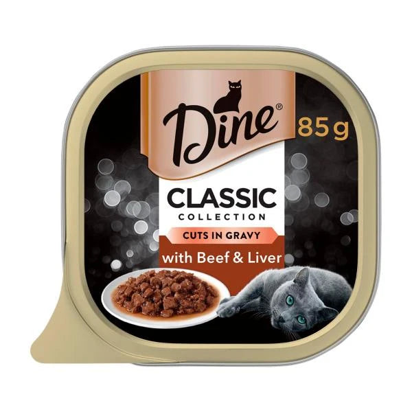 Dine Cuts In Gravy With Beef & Liver Wet Cat Food Tray | 85g Main image