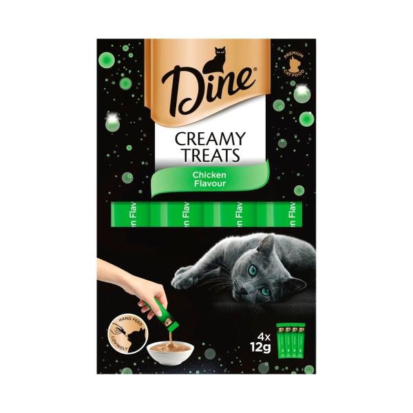 Dine Creamy Treats Cat Treats Chicken Flavour 4x12g Sachets | 4 pack Main image