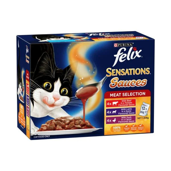 Felix Sensations Sauce Meat Selection Cat Food 85g | 12 pack Main image