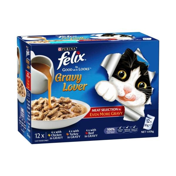 Felix Gravy Lovers Meat Selection Cat Food 12x85g | 12 pack Main image