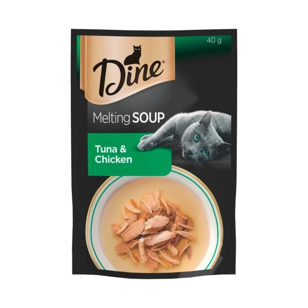 Dine Melting Soup Adult Wet Cat Food Tuna & Chicken Pouch | 40g Main image
