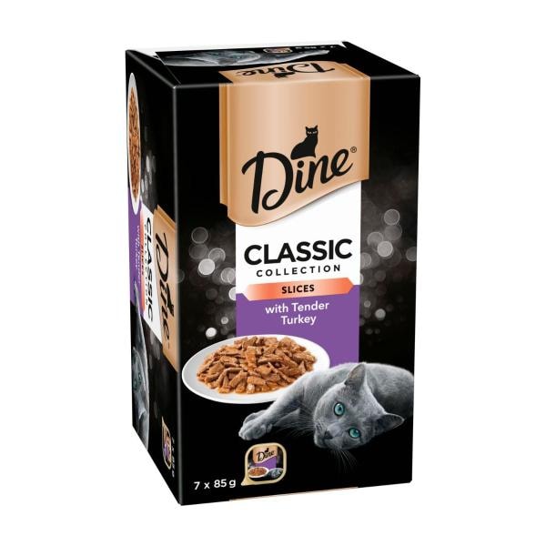 Dine Cuts In Gravy With Turkey Wet Cat Food 85g Tray | 7 pack Main image