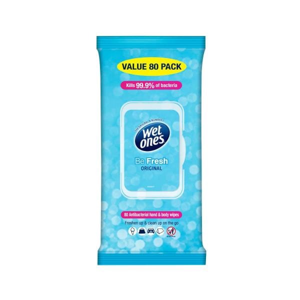 Wet Ones Antibacterial Hand Wipes Be Fresh | 80 pack