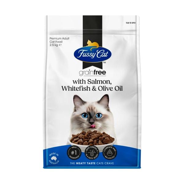 Fussy Cat Grain Free Adult Dry Cat Food With Salmon Whitefish & Olive Oil | 2.5kg Main image