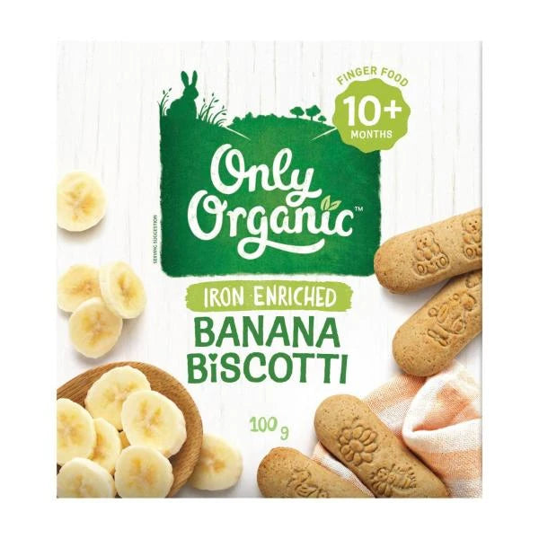 Only Organic Banana Biscotti | 100g