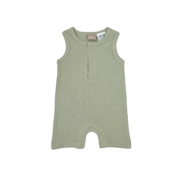 Love All Ways Sleeveless Ribbed Onesie - Soft Sage - 0-3 Months | 1 pack