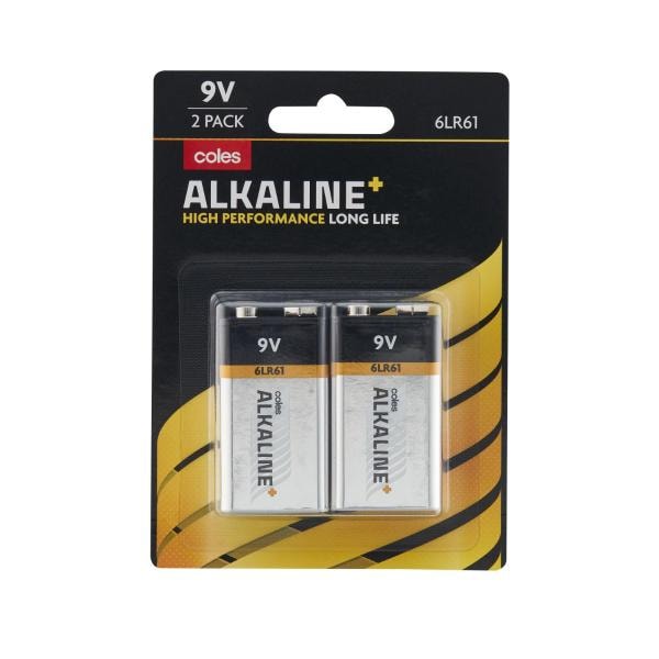 Coles Alkaline+ 9v | 2 pack Main image