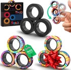 YISHIDANY 3pcs Magnetic Fidget Rings Stress Relief ADHD Spinner Toy