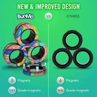 YISHIDANY 3pcs Magnetic Fidget Rings Stress Relief ADHD Spinner Toy