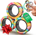 YISHIDANY 3pcs Magnetic Fidget Rings Stress Relief ADHD Spinner Toy