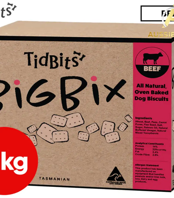 Tidbits Big Bix Dog Biscuits Beef 4Kg Pet Food
